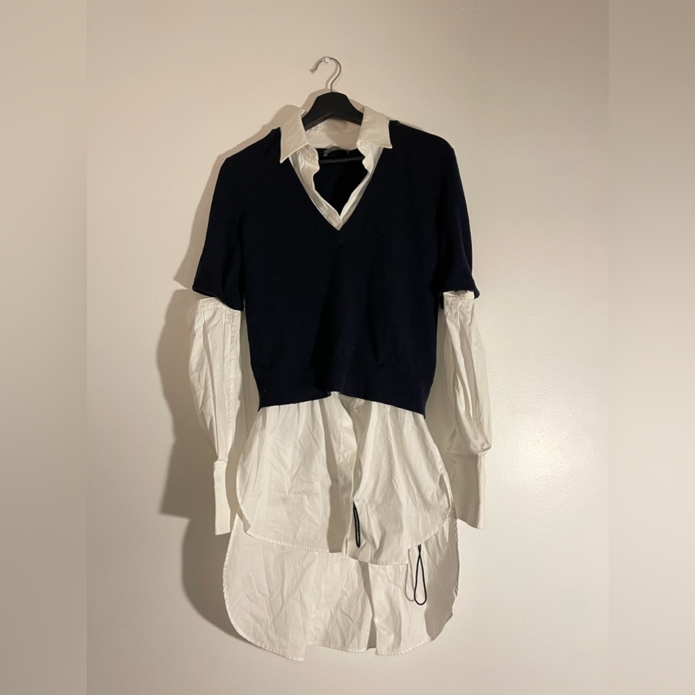 Alexander McQueen Cashmere Sweater detachable shirt | Size Medium